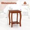 2 Tier Round Side Table with Rubber Wood Legs MDF Plywood Walnut Finish